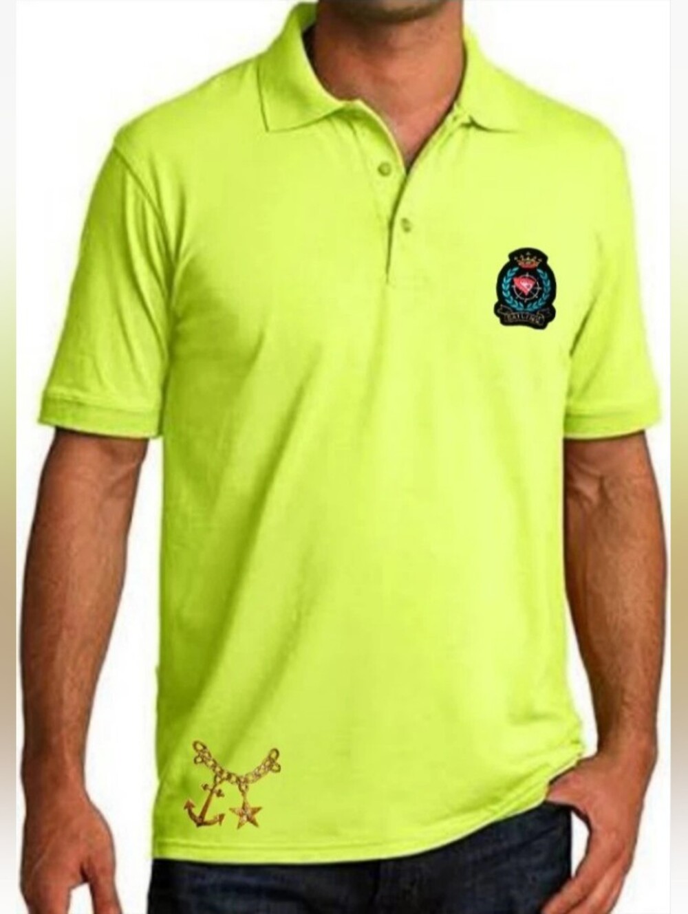 New (XL/2XL) Yachting Cruise Nautical Sailing Marine Maritime Polo Shirt. Unisex